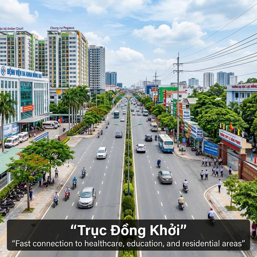Trục Đồng Khởi — kết nối y tế, giáo dục và khu dân cư